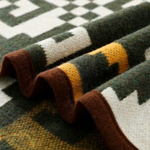 ACUSHLA Merino Wool Camp Blanket - Warm, Thick, Washable, Large Throw - Great for Outdoor Camping All Seasons Suitable Indian Style 203