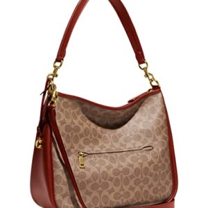 COACH Coated Canvas Signature Cary Shoulder Bag Tan Rust One Size