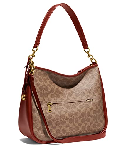 COACH Coated Canvas Signature Cary Shoulder Bag Tan Rust One Size