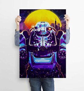 xing signs fallout new vegas, video game art, video game decor, gaming poster print, synthwave, vaporwave, cyberpunk,wall art canvas print home decor wall decor (16x24inch unframe)