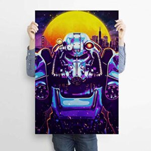 XING SIGNS Fallout New Vegas, Video Game Art, Video Game Decor, Gaming Poster Print, Synthwave, Vaporwave, Cyberpunk,Wall Art Canvas Print Home Decor Wall Decor (16x24inch Unframe)