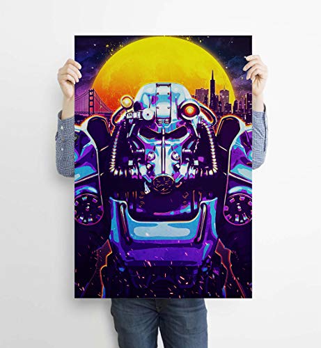 XING SIGNS Fallout New Vegas, Video Game Art, Video Game Decor, Gaming Poster Print, Synthwave, Vaporwave, Cyberpunk,Wall Art Canvas Print Home Decor Wall Decor (16x24inch Unframe)