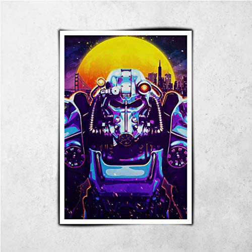 XING SIGNS Fallout New Vegas, Video Game Art, Video Game Decor, Gaming Poster Print, Synthwave, Vaporwave, Cyberpunk,Wall Art Canvas Print Home Decor Wall Decor (16x24inch Unframe)