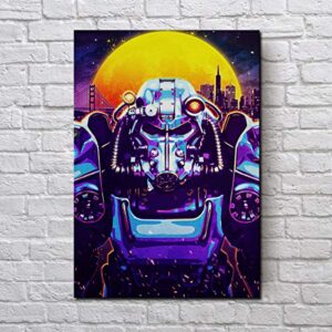 XING SIGNS Fallout New Vegas, Video Game Art, Video Game Decor, Gaming Poster Print, Synthwave, Vaporwave, Cyberpunk,Wall Art Canvas Print Home Decor Wall Decor (16x24inch Unframe)