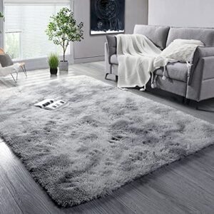 bstluv light gray rugs for bedroom,soft carpet,4×6 area rug,fluffy fur rugs for living room,kids,girls,boys,baby room,playroom,dorm,office,home decor,fuzzy nursery rug,bedside rug,shaggy indoor rug