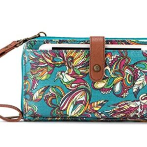 Sakroots Large Smartphone Crossbody, Teal Treehouse