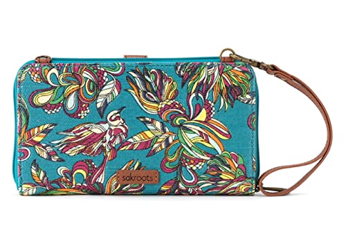 Sakroots Large Smartphone Crossbody, Teal Treehouse