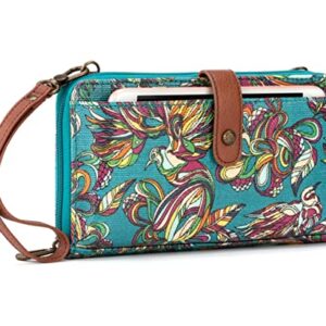 Sakroots Large Smartphone Crossbody, Teal Treehouse