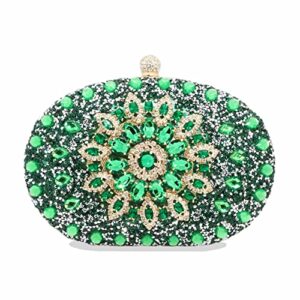 Green Purses for Women,Clutch Purses for Women Wedding Party Rhinestone Evening Bag Bridal Diamond Handbag (green)