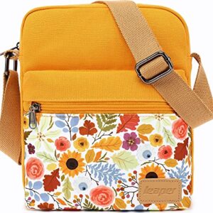 leaper small canvas crossbody bag and purse set for women (sd08-yellow)
