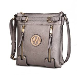 mkf crossbody bag for women vegan leather crossover designer messenger purse