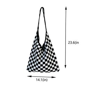 Hobo bag for women contrast color large capacity tote bag shoulder bag women's trendy knitted bag