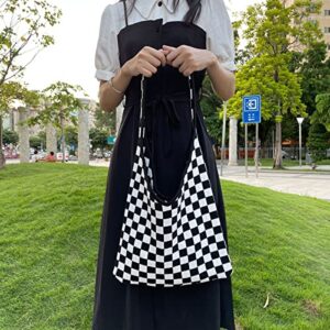 Hobo bag for women contrast color large capacity tote bag shoulder bag women's trendy knitted bag