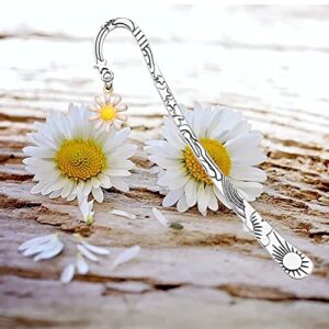 bobauna White Daisy Bookmark Flower Bookmark Floral Jewelry Gift for Book Lover Reader (Daisy Bookmark)