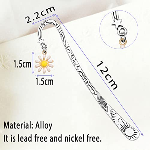 bobauna White Daisy Bookmark Flower Bookmark Floral Jewelry Gift for Book Lover Reader (Daisy Bookmark)