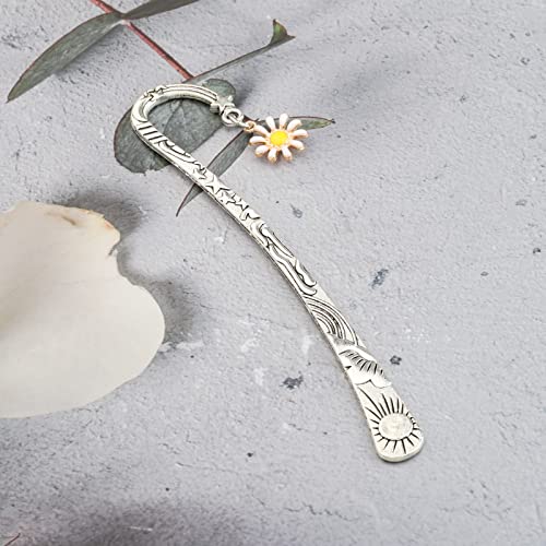 bobauna White Daisy Bookmark Flower Bookmark Floral Jewelry Gift for Book Lover Reader (Daisy Bookmark)