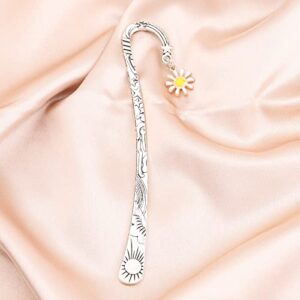 bobauna White Daisy Bookmark Flower Bookmark Floral Jewelry Gift for Book Lover Reader (Daisy Bookmark)