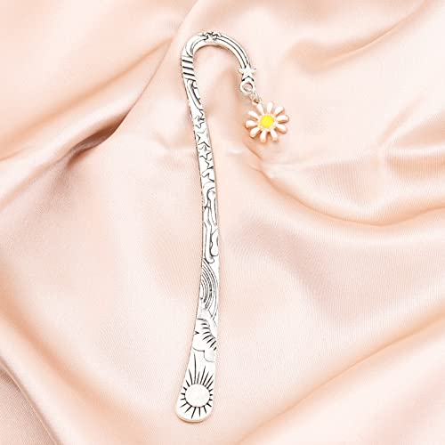 bobauna White Daisy Bookmark Flower Bookmark Floral Jewelry Gift for Book Lover Reader (Daisy Bookmark)