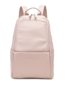 kah&kee feaux leather backpack purse for women casual travel fashion daypack (tan pink)