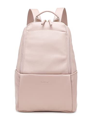 Kah&Kee Feaux Leather Backpack Purse for Women Casual Travel Fashion Daypack (Tan Pink)