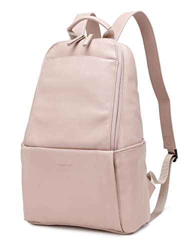 Kah&Kee Feaux Leather Backpack Purse for Women Casual Travel Fashion Daypack (Tan Pink)