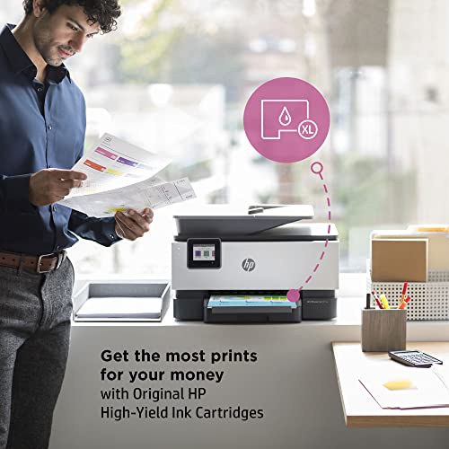 HP OfficeJet Pro 9015e Wireless Color All-in-One Printer with 6 Months Free Ink (1G5L3A) (Renewed Premium)