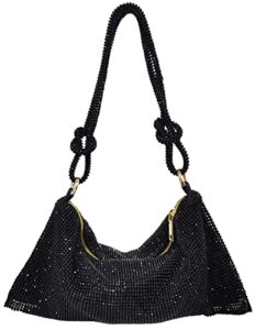 rhinestone hobo bag for women chic evening handbag shiny purse for travel vacation 2023