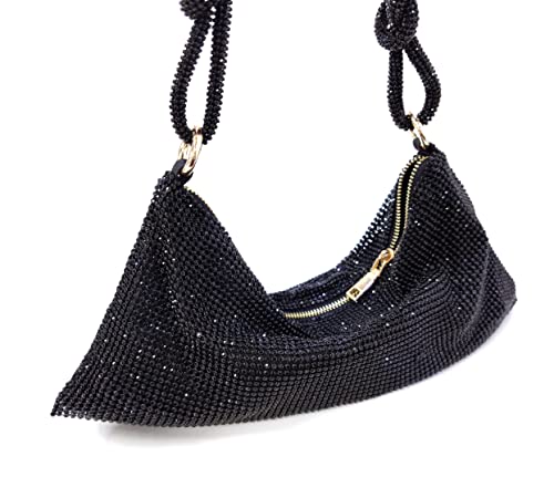 Rhinestone Hobo Bag for Women Chic Evening Handbag Shiny Purse for Travel Vacation 2023