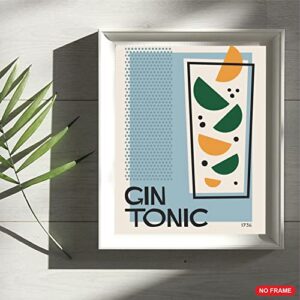 Print A To Z® Cocktail Wall Art Poster Prints Decor Set, UNFRAMED Set of 6 ( 8''x10'' ), Bar Wall Decor, Boho Cocktail Mixology Wall Art Print for Bar - by Print A To Z | Alcohol Bar Themed Kitchen Home, Bar Cart Decor Cocktail Poster, cocktail wall art s