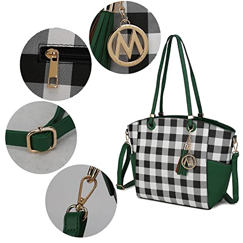 MKF Collection Shoulder Bag for Women, Vegan Leather Top-Handle Crossbody Purse Tote Satchel Handbag