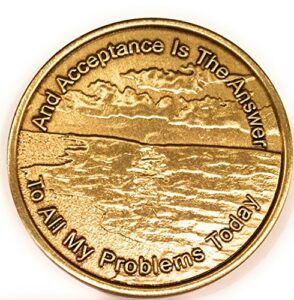 bulk roll of 25 acceptance is the answer beach sunrise bronze aa medallion chip page 449 417