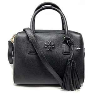 Tory Burch 84777 Black Gold Hardware Thea Web Small Leather Satchel