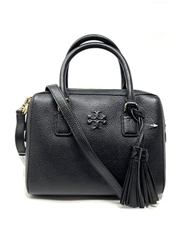 Tory Burch 84777 Black Gold Hardware Thea Web Small Leather Satchel