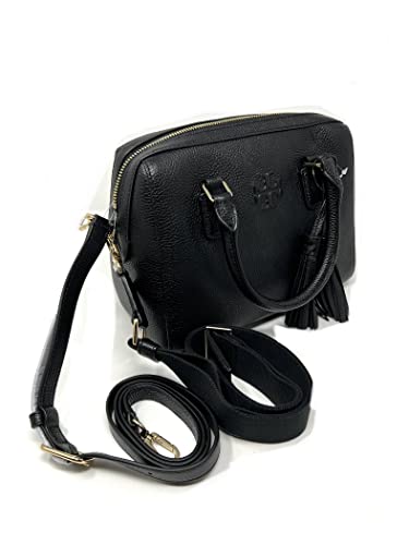 Tory Burch 84777 Black Gold Hardware Thea Web Small Leather Satchel