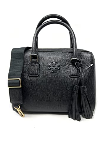 Tory Burch 84777 Black Gold Hardware Thea Web Small Leather Satchel