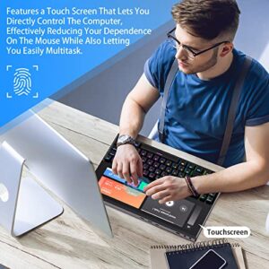 Fagomfer FICIHP K2 12.6" Touchscreen Gaming Mechanical Keyboard,71 Keys Portable USB Wired RGB Backlit Compact Keyboard,Plug and Play Multifunctional Split Screen Keyboard for Windows Mac Android