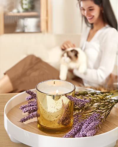 Candles for Lavender Home Scented: Premium Jar Candles Aromatherapy Lavender Eucalyptus, Scented Candles for Women to Relieve Stress, Soy Candles AS Gifts All Natural (6 oz 36 Hour Burn)