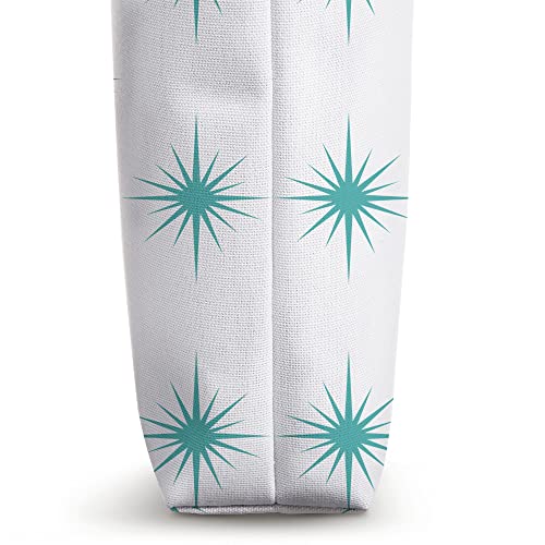 Turquoise Blue Starburst Pattern Mid-century Modern Tote Bag