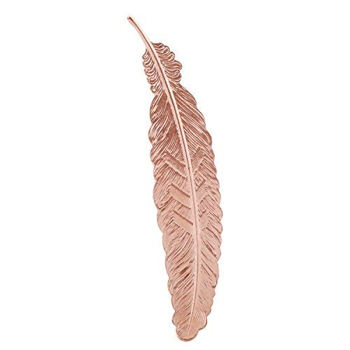 GTHER Rose Gold Feather Bookmark,Vintage Metal Feather Bookmark Book Marker for Book Lovers Friends Family Kids Girls Women Men Gift, Rose Gold