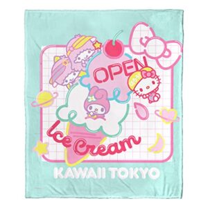 northwest sanrio hello kitty silk touch throw blanket, 50″ x 60″, ice cream sign