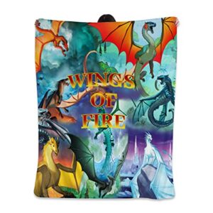 sdyiohk fantasy novel fire dragon cartoon blanket – personalized print throw blanket – cozy soft blanket for provide warm – 30″x40″