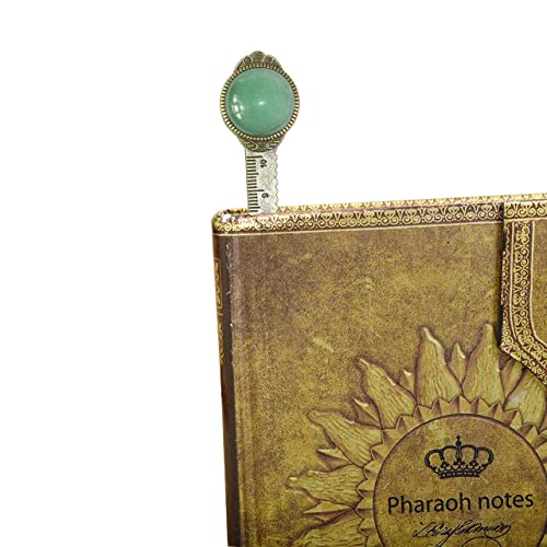 KVREET Natural semi-Precious Stone Vintage Bookmark Green Aventurine Jewelry Ruler Chakra Tree of Life Pendant Healing Crystal for Book Lovers, Women, Children and Kids Gifts(Green Aventurine)…