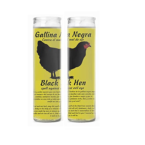 Gallina Negra Black Hen Gallina Prieta Set de Veladoras Jabon y Aceite Contra Envidia Mal de Ojo y Hechizos Haga su Seleccion Powerful Cleanse vs Negative Energies Choose Your Option (2 Candles)