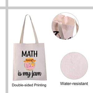 VAMSII Math Lover Gifts Math is My Jam Math Teacher Tote Bag Mathematician Gifts Math Geek Gifts Shoulder Bag (Math is my jam Tote Bag)