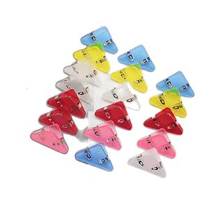 20 pcs multifunctional document clip multicolor triangular book page corner clip bookmark color binder markers clips prevent books curling for office, teacher gifts and reading