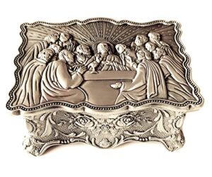 elegantmedical last supper rosary necklace eucharistic box catholic christian roman rosary case jewellery gift box