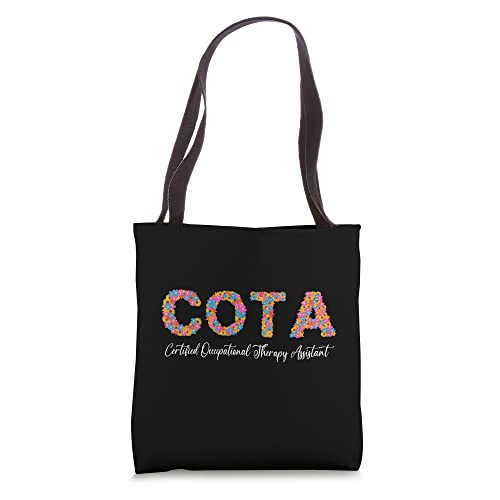 Certified Occupational Therapy Assistant Cool Flowers COTA Tote Bag