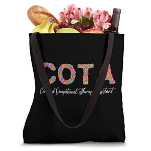 Certified Occupational Therapy Assistant Cool Flowers COTA Tote Bag