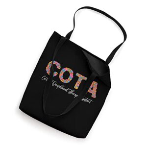 Certified Occupational Therapy Assistant Cool Flowers COTA Tote Bag