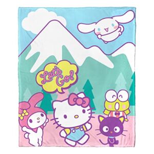 northwest sanrio hello kitty silk touch throw blanket, 50″ x 60″, mountain adventure